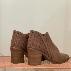 Heeled Brown Braided Back Booties